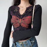 Chicdear - Y2K Butterfly Print Top ~ HANDMADE