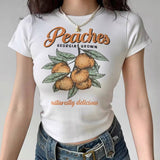 Chicdear - Retro Peaches Baby Tee ~ HANDMADE