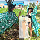 CHICDEAR Print Chiffon Beach Cover Up Tunics For Beach Long Kaftan Bikini Cover Up Robe De Plage Sarong Beach Swimsuit Coverup #Q912