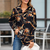CHICDEAR 2023 Fashion Women Long Shirt Elegant Long Sleeve Blouse Casual Buttons Vintage Tops Color Patchwork Asymmetrical Tunics