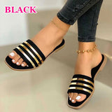 CHICDEAR Women Sandals 2023 Summer Outdoor Beach Flip-Flop Sandals Solid Fashion Gladiator Sandals Women Flats Casual Ladies Shoes