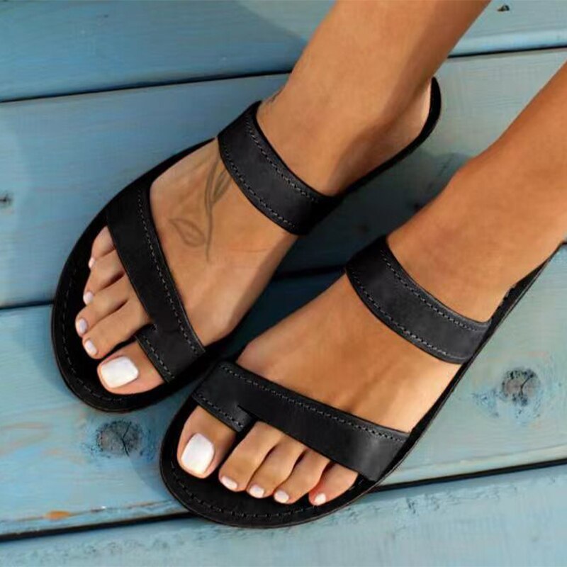 CHICDEAR Rome Slippers Flats Women Sandals Summer Clip Toe Beach Slides 2023 New Ladies Sandals Mujer Shoes Casual Flip Flops Gladiator