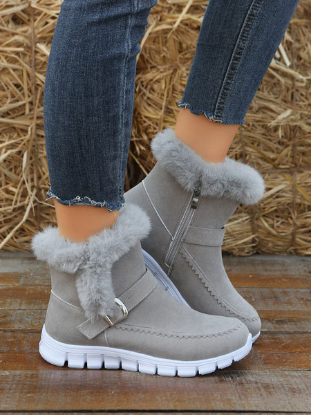 CHICDEAR Winter Women Fur Warm Chelsea Snow Boots Casual Shoes 2023 Ne ...