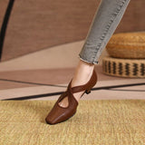 CHICDEAR Chunky Sandals 2023 Spring Summer New Women Shoes Fashion Sexy Dress Pumps Party Mujer Mules Shoes PU Leather Casual Zapatos