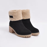 CHICDEAR Winter Boots Women Snow Booties Ladies Mid Calf Boots Warm Platform Boot Fur Suede Woman Ankle Shoes Plus Size