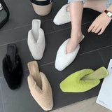 CHICDEAR Brand Women Fur Slippers Short Plush Flats Flip Flops Winter Mules Shoes 2023 New Casual Home Cotton Shoes Ladies Boots Zapatos