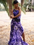 CHICDEAR 2023 Blue Boho Asymmetrical Sundress Sexy One Shoulder Straped Bodycon Maxi Dress Women Summer Clothes Party Slip Dresses A1251