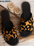 CHICDEAR Women Flip Flops Leopard Print Summer 2023 Slippers Woman Casual Flats Cross Open Toe Female Lady Slides Slippers Sandals Shoes
