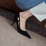 CHICDEAR 2023 New Spring/Autumn Women Shoes Pointed Toe Thin Heel Pumps For Women Mixed Colors High Heels Elegant Sheep Suede Shoes