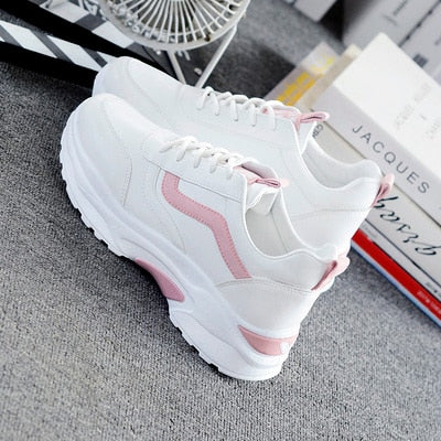 CHICDEAR Women Sneakers 2023 Fashion Casual Shoes Woman Comfortable Breathable White Flats Female Platform Sneakers Chaussure Femme