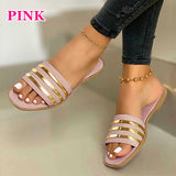 CHICDEAR Women Sandals 2023 Summer Outdoor Beach Flip-Flop Sandals Solid Fashion Gladiator Sandals Women Flats Casual Ladies Shoes