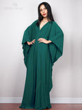 CHICDEAR 2023 Multicolor V-Neck Batwing Sleeve Plus Size Loose Maxi Dress For Women Summer Beach Wear Kaftan Long Bathing Dresses Q1306