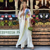 CHICDEAR Bohemian Print Tunic Long Kimono Plus Size Beach Wear 2023 Summer Clothing For Women Tops And Blouses Shirts A1013