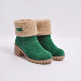 CHICDEAR Winter Boots Women Snow Booties Ladies Mid Calf Boots Warm Platform Boot Fur Suede Woman Ankle Shoes Plus Size