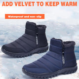 CHICDEAR Men Shoes 2023 Winter Boots Men Waterproof Snow Flat Casual Winter Shoes Ankle Boots Plus Size Couple Shoes Women Boots