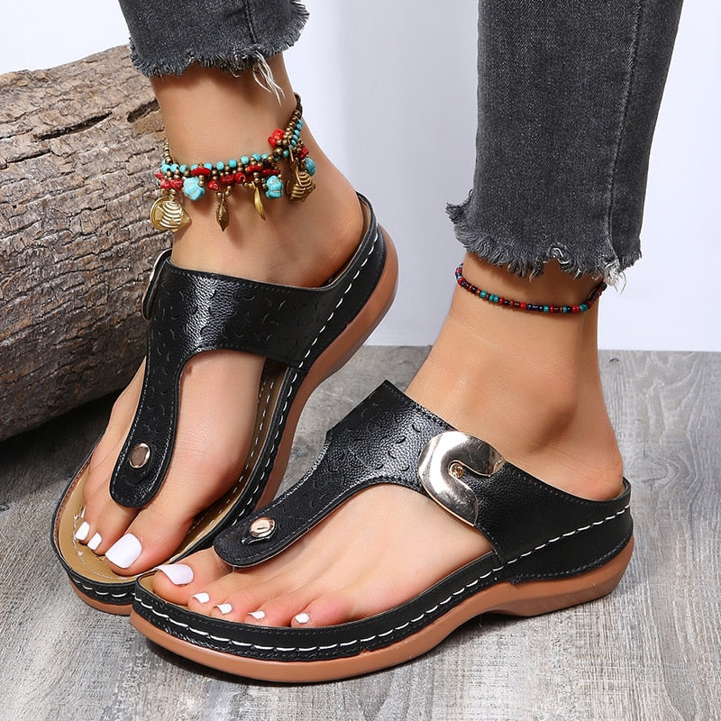 CHICDEAR Wedges Sport Flats Women Slippers Summer Flop Flops 2023 New Fashion Sandals Women Shoes Casual Slingback Slides Mujer Zapatos