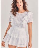 Chicdear Summer Women Dress White Short Sleeves Summer Boho Ruffles Slim Beach Cotton Embroidery Summer Black Mini Dress