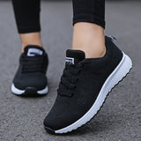CHICDEAR Shoes For Women Sneakers Platform Breathable Running Shoes Chunky Flat Black Walking Plus Size Casual Summer Womens Shoes Flats