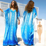 CHICDEAR Blue Kaftan Beach Cotton Cover Up 2023 Summer Women Beachwear Cotton Tunic Oversize Bikini Cover-Ups Robe De Plage Sarong Q774