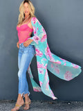 CHICDEAR Bohemian Print Tunic Long Kimono Plus Size Beach Wear 2023 Summer Clothing For Women Tops And Blouses Shirts A1013