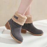 CHICDEAR Winter Boots Women Snow Booties Ladies Mid Calf Boots Warm Platform Boot Fur Suede Woman Ankle Shoes Plus Size