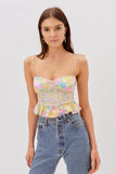 Chicdear Women Fashion Floral Print Camis Vintage Spaghetti Strap Short Crop Top Female Summer Tank Tops Blusas Chic Tops