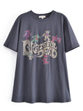 Chicdear Streetwear Letter Print Oversized Tshirt Women Summer O Neck Short Sleeve Tops Casual Loose Ladies Tee