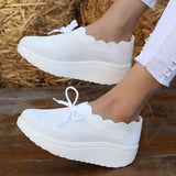 CHICDEAR Wedges Platform Mesh Sneakers Women Sport Flats Casual Shoes Autumn 2023 New Loafers Breathable Running Shoes Walking Zapatos