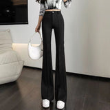 CHICDEAR Spring Summer Skinny Flare Pants Women Korean Fashion Office Suit Pants Woman Black High-Waisted Wide Leg Trousers 2023