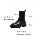 CHICDEAR 2023 Fall/Winter Shoes Women Leather Ankle Boots Women Round Toe Chunky Heel Women Shoes Solid Chelsea Boots Casual Women Boots