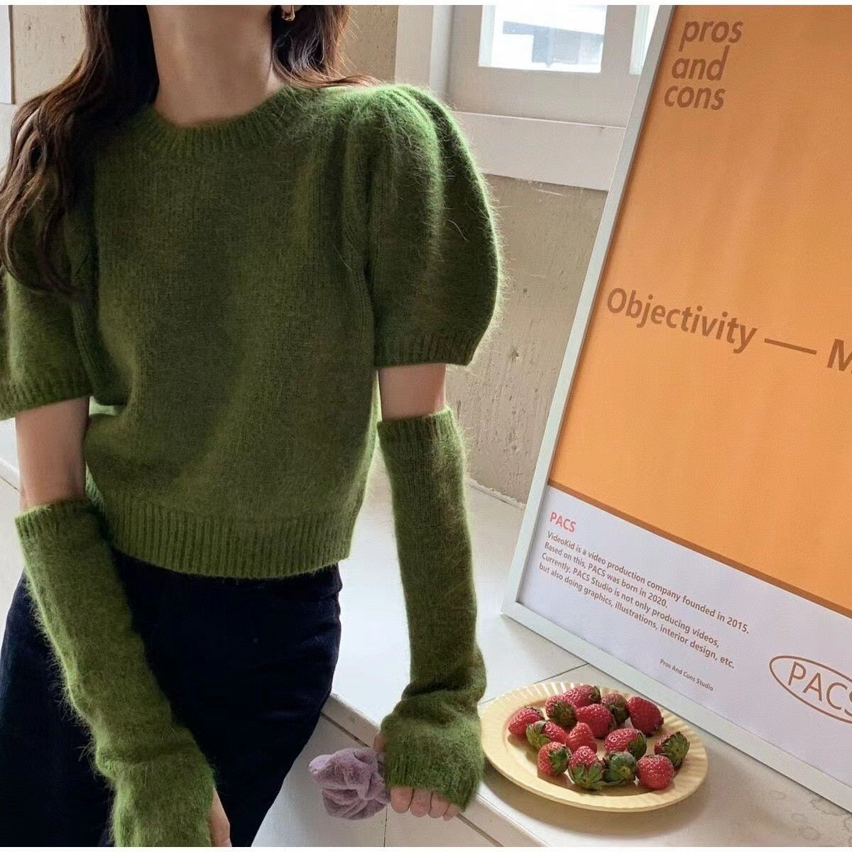 CHICDEAR Sexy Off Shoulder Sweater Women Knitted Pullover Slim Puff Sleeve Knit Tops O Neck Long Sleeves Soft Pullovers Sweater