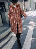 CHICDEAR 2023 Winter Geometric Print Cashmere Fabric Women's Hooded Long Sleeves Sweater Coat  Vintage Beachwear Kimono Cardigan A2067