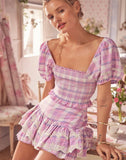 Chicdear Colorful Vintage Plaid Elastic Camis Pleated Short Design Slash Neck Simple Summer New Women Crop Top