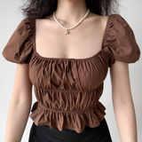 Chicdear - French Rustic Ruffle Top ~ HANDMADE