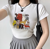Chicdear - Love 4 Dogs Embroidered Tee ~ HANDMADE