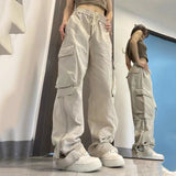 CHICDEAR Unisex Baggy Wide Leg Trousers Women Vintage 90S Streetwear Cargo Pants Woman Autumn New Overalls Baggy Straight Pants