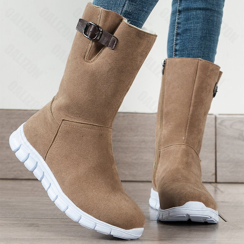 CHICDEAR 2023 New Chelsea Boots Gladaitor Women Shoes Winter Fashion Suede Ankle Snow Boots Sport Casual Shoes Flats Motorcycle Botas