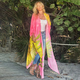 CHICDEAR Bohemian Print Tunic Long Kimono Plus Size Beach Wear 2023 Summer Clothing For Women Tops And Blouses Shirts A1013