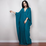 CHICDEAR 2023 Solid V-Neck Batwing Sleeve Plus Size Loose Maxi Dress For Women Summer Beach Wear Kaftan Long Bathing Dresses Q1306