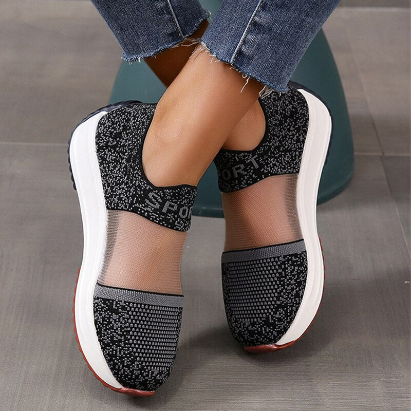 CHICDEAR Women Sport Flats Loafers Shoes Mesh Breathable Sneakers 2023 New Summer Sandals Casual Running Ladies Shoes Platform Zapatos