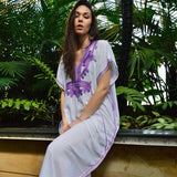 CHICDEAR 2023 Vintage Embroidery Kaftan Sexy V-Neck Batwing Sleeve High Waist Maxi Dress Tunic Women Clothing Summer Beach Dresses Q660