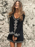 CHICDEAR 2023 Sexy Boho Summer Beach Dress Women Beachwear Cotton Tunic Plus Size Clothing Loose Woman Clothes Club Party Dress Q71