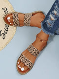 CHICDEAR Women Slippers Leopard Flats Sandals 2023 New Summer Rome Beach Shoes Causal Ladies Shoes Classic Slingback Flip Flops Slides