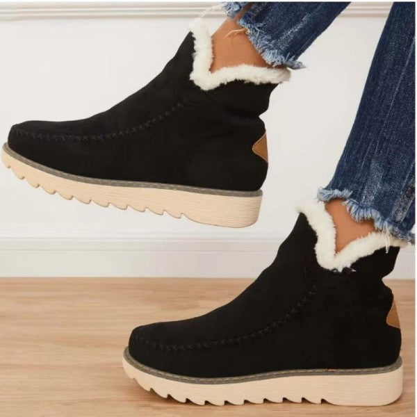 Chicdear Black Casual Patchwork Solid Color Keep Warm Comfortable Shoes