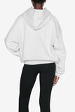 Chicdear Grey Casual Letter Print Basic Hooded Collar Tops